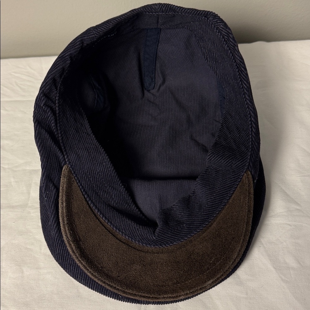Lands’ End Navy Corduroy Flat Cap Hat Size Large - Picture 5 of 7